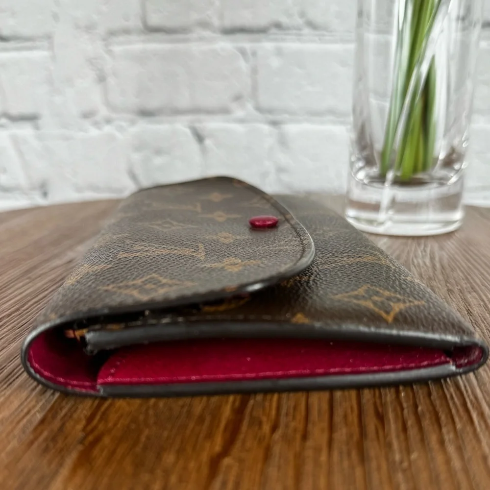 Louis Vuitton Emilie Wallet with Pink Lining and Accents